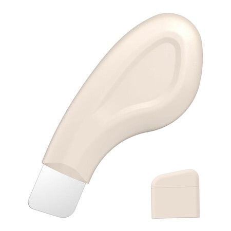 Blackhead Remover Tool, Stainless Steel Face Scraper for Deep Cleansing, Skin Scrubber Face Spatula with Silicone Cover for Men and Women, Beige