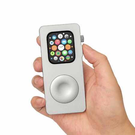 Aluminum Alloy Case for Apple Watch Turn Your Apple Watch into a Smartphone,Retro iPod Style Metal Protective Cover with Click Wheel (Silver,42mm)