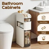 Bathroom Storage Unit Cart 4 Tier Slim Narrow Mobile Cabinet Drawer Cupboard Shelf Toilet Organiser Rack Rolling Trolley Wheels Kitchen Laundry Room