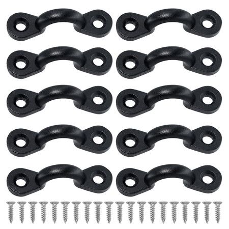Kayak Pad Eye Kit 10PCS Nylon Bungee Deck Loops Tie Down Pad Eye with 20 Screws for Boat Kayak Deck Rigging Kit