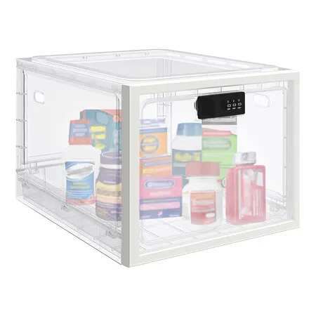 Large Medicine Lock Box for Safe Medication, Lockable Storage Box for Fridge, Snacks Food, Phone Lock Boxes with Combination Code for Home, Dorms