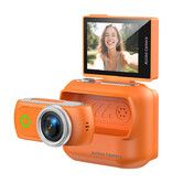 4K Mini Action Camera With 2 Inch Flip Screen,Magnetic Thumb Cam For Fpv,Anti-Shake Sports Video Camera With Neck Strap,Wearable Camera Color Orange