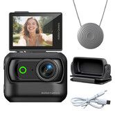4K Mini Action Camera With 2 Inch Flip Screen,Magnetic Thumb Cam For Fpv,Anti-Shake Sports Video Camera With Neck Strap,Wearable Camera Color Black