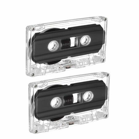 2 Pack Blank Cassette Tapes 60 Minutes Clear Audio Recording Tape with Plastic Storage Case for Music Speech Collectors