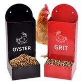 2 Pack Chicken Oyster Shell Feeder and Grit Device, Corner Chicken Feeder, Coop Accessories Suitable for Hens and Chicks