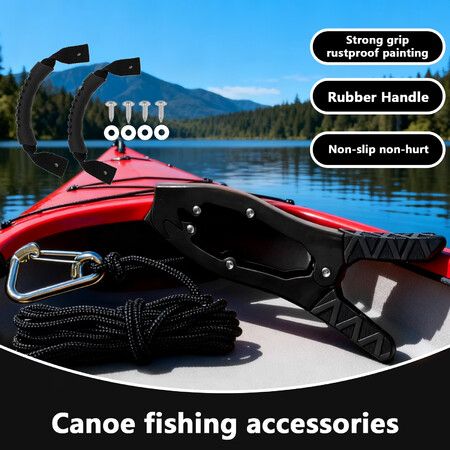 Kayak Anchor Grip for Fishing,Self-Locking Canoe Boat Clamp,Tension Jaws Anchor Tool for Brush Branch,Portable Kayak Accessories for River Lake Black