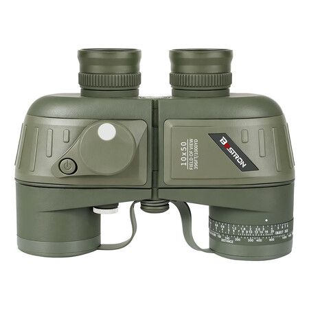 10X50 Waterproof Fogproof  Marine Binoculars w/Internal Rangefinder and Compass, Marine Binoculars for Men Women, Green