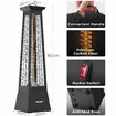 Maxkon 1500W 360° Infrared Patio Heater Electric Portable Freestanding Space Tower Carbon Fibre Omnidirectional Heating Indoor Outdoor w/ Handle IP44