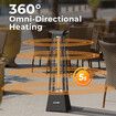 Maxkon 1500W 360° Infrared Patio Heater Electric Portable Freestanding Space Tower Carbon Fibre Omnidirectional Heating Indoor Outdoor w/ Handle IP44