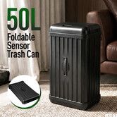 50L Motion Sensor Rubbish Bin Foldable Dustbin Automatic Kitchen Recycling Trash Can Touchless Garbage Waste Trashcan Plastic Bathroom Office Container