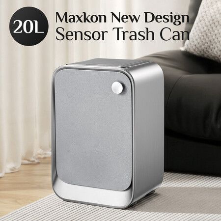 20L Motion Sensor Rubbish Bin Stainless Steel Double Wing Lid Automatic Dustbin Touchless Garbage Trash Can for Kitchen Bathroom Office Household