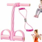 Fitness Resistance Bands Set with 6 Tube Pedal Ankle Puller and Figure 8 Exercise Bands,Fitness Equipment For Training,Home Gym,Yoga & Pilates Pink
