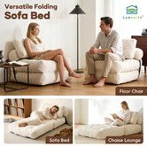 Corduroy Floor Sofa Bed Chair Couch Lounge 3in1 Convertible Folding Lazy Lounger Chaise Ground Seat Cushion Modern Comfortable Sitting Room Furniture