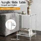 Modern Bedside Table Acrylic Nightstand Sofa Bed Side End Coffee Lamp Storage Display Shelf Stand Small Lounge Bedroom Sitting Living Room Furniture