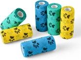 6 Rolls 10cm x 4.5m Pet Vet Wrap Self Adhesive Bandages Non-Woven Elastic Breathable Bandage Tape for Pets Dogs Cats and Horse Wrist Ankle