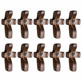 Cross Fidget Encouragement Gift Wooden Cross Fidget for Clutching,Clinging and Praying Religious Gift (Black 10pcs)