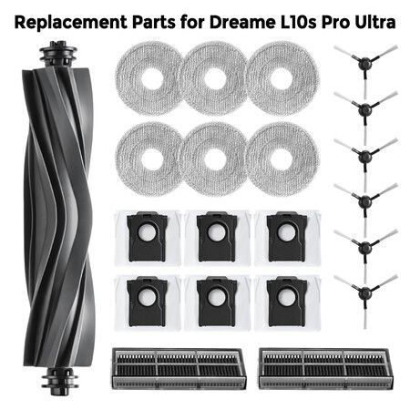 Dreame L10s Replacement Accessories Kit Spare Parts for Pro Ultra Prime Gen 2 Robot Vacuum Cleaner Dust Bags Mop Cloths HEPA Filters Main Side Brushes
