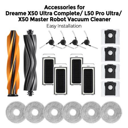 20PCS Replacement Parts Kit for Dreame X50 Ultra Master L50 Pro Ultra Mova V50 Ultra Matrix10 Ultra Robot Vacuum Cleaner Accessories Kit Mop Dust Bag