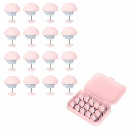 16Pcs Duvet Cover Clips With Storage Box,Non-Slip Quilt Holder To Prevent Shifting,Round Head Fasteners For Comforters,Curtains,Socks & Bedding Pink