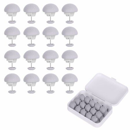16Pcs Duvet Cover Clips With Storage Box,Non-Slip Quilt Holder To Prevent Shifting,Round Head Fasteners For Comforters,Curtains,Socks & Bedding Grey