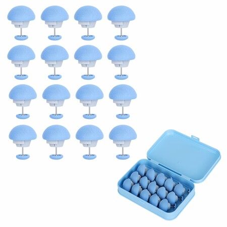 16Pcs Duvet Cover Clips With Storage Box,Non-Slip Quilt Holder To Prevent Shifting,Round Head Fasteners For Comforters,Curtains,Socks & Bedding Blue