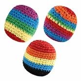 Footbags Set of 3,Hand-Made Knitted Footbags,Multicolor,Sand Fill,Ages 3+ (Random Color+3PCS)