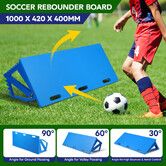 Soccer Ball Rebounder Board Kick Back Wall Sports Football Drills Training Aid Passing Shooting Practice Equipment Portable 3 Angles Rebound 100x42cm
