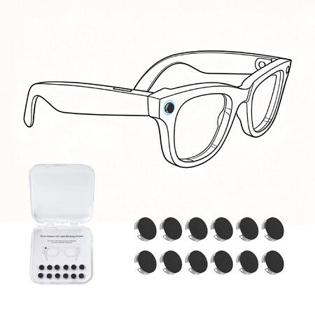 12Pcs LED Light Blocking Stickers Compatible with Ray-Ban Meta Wayfarer/Skyler/Headliner (Gen 2) & Oakley Meta HSTN Smart Glasses Accessories