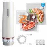 Cordless Handheld Food Vacuum Sealer Machine with Visible Water Tank,Portable One Touch Vacuum Sealer Including 30 Reusable Storage Bags for Kitchen Food