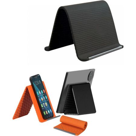 Portable Foldable Silicone Phone Holder,2026 New Bendable Freely into Any Shape,Multi-Angle Adjustable Stand (Black)