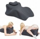 Memory Foam Ergonomic Wedge Intimacy Pillow - 27 Degree Lift Support Cushion for Sleeping,Reading & Prone Positions Multi-Functional Rest Pillow - Grey