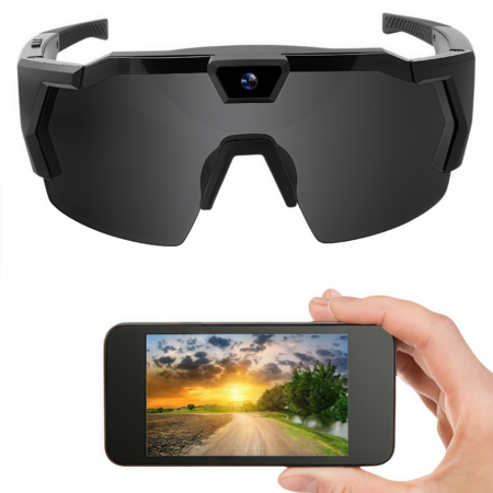 POV Action Smart Camera Glasses Full HD 1080P Video Recording Eyewear Cycling Hiking  FISHING  WIFI Mobile App  Built In Mic  ABS Frame  Polarized Lens