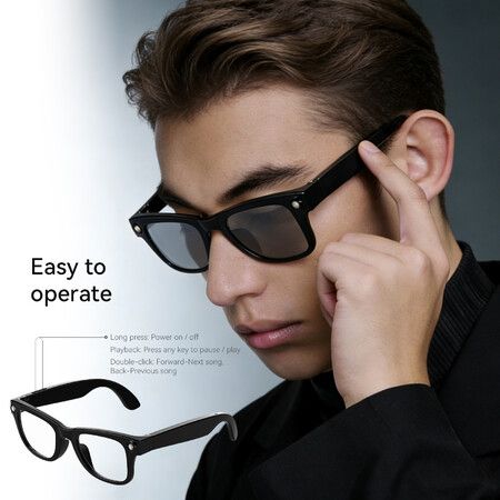 AI Smart Glasses Flashlight Torch Bluetooth Calling AI Translation Real Time Interpreter Music Playback  Ergonomic Comfort  Christmas Present