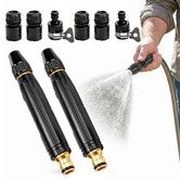 High Pressure Power Washer Nozzle with Connector Set,Direct Spray Gun,Power Jet Water with Three Spray Modes,Multi Function Watering Sprayer (2 Pack)