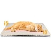 Self Warming Pet Mat 25 x 19 Inch Thermal Cat Dog Bed,Non-Electric Heat Reflect Pad with Removable Cover,Non-Slip Bottom Washable for Indoor Outdoor Pets