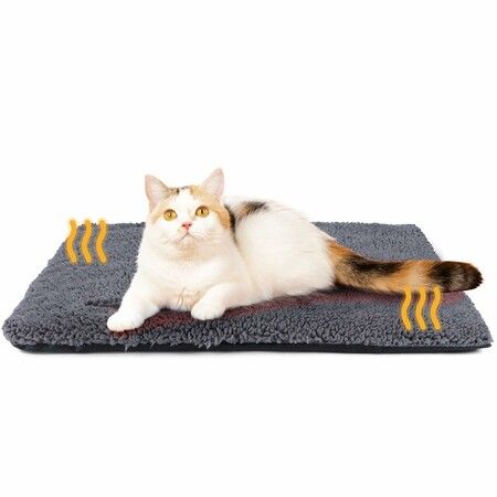 Self Warming Pet Mat 25 x 19 Inch Thermal Cat Dog Bed,Non-Electric Heat Reflect Pad with Removable Cover,Non-Slip Bottom Washable for Indoor Outdoor Pets