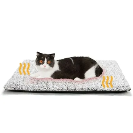 Self Warming Pet Mat 25 x 19 Inch Thermal Cat Dog Bed,Non-Electric Heat Reflect Pad with Removable Cover,Non-Slip Bottom Washable for Indoor Outdoor Pets