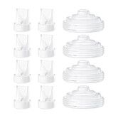 12 Pack Pump Parts, 8PCS Duckbill Valves 4PCS Silicone Diaphragm Compatible with Momcozy M5, Replace Mom Cozy M5 Replacement Parts
