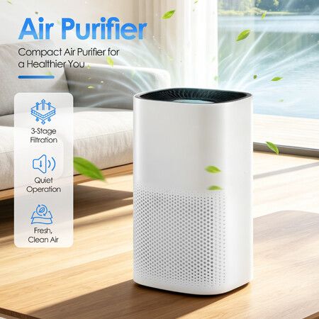 HEPA H13 Air Purifier PM2.5 Office Desktop Cleaner Portable Room Dust Filter Fresher Purification Pet Hair Smoke Filtration System Quiet Bedroom 30㎡