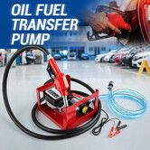 12V Fuel Transfer Pump Electric Diesel Kerosene 10GPM Portable Car Truck Oil Excavator Bowser Reserve Tank Refuel Station Auto Stop Nozzle Hose Filter