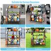 Sports Ball Storage Trolley Garage Gym Equipment Organiser Rolling Steel Rack Cart Basketball Football Yoga Mats Hooks Toys Bins Lockable Wheels Black