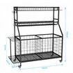 Sports Ball Storage Trolley Garage Gym Equipment Organiser Rolling Steel Rack Cart Basketball Football Yoga Mats Hooks Toys Bins Lockable Wheels Black