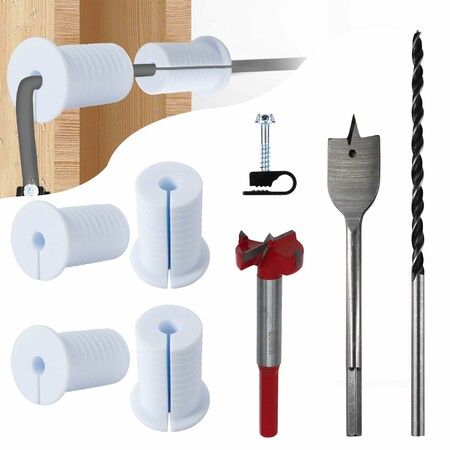 Starlink Cable Routing Kit,Professional Antenna Wall Installation Tool Set with 3Pcs Drill Bits,6Pcs Grommets,30Pcs Cable Clips Accessories,White