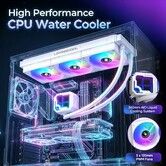 360mm AIO CPU Liquid Cooler ARGB 3x120mm PWM Fans Pump Water Cooling Radiator 2600RPM Speed for Intel LGA1851/1700 AMD AM5 AM4 Gaming PC Case White