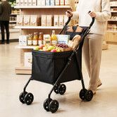 Folding Shopping Trolley Wheeled Lightweight Grocery Cart Water Resistant Laundry Travel Bag Foldable for Utility Market Granny Camping 35kg Capacity