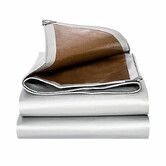 4*4m Rain Tarp Heavy Duty Waterproof Cover with Aluminum Grommets for Outdoor Vehicle Carport Cargo UV Protection All Season COL Silver