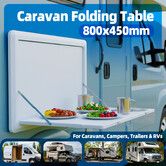 Caravan Outside Table 80x45cm Outdoor Fold Drop Down Picnic Desk Folding Lockable RV Awning Dining Board Wall Mounted Campervan Motorhome 20kg Capacity