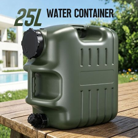 25L Camping Water Container Bucket with Tap Food Grade Jerry Can Portable Caravan Drinking Storage Tank Jug Carrier Outdoor Hiking Picnic Emergency