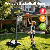1.3-2.4m Portable Kids Adjustable Basketball Hoop Fillable Base Goal Stand Backboard Sports Ball Pump Indoor Outdoor Backyard Garden Training Game Set