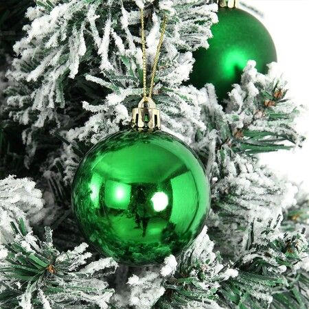 24Pcs Christmas Balls Ornaments for Xmas Christmas Tree - Shatterproof Christmas Tree Decorations Hanging Ball for Holiday Wedding Party Decoration (Grass Green, 1.2"-3.1CM)